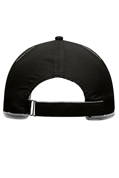 6 Panel Allwetter Sports Cap in schwarz